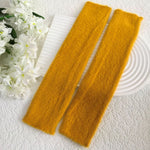 Load image into Gallery viewer, luscious scarves Mustard Fluffy Long Sleeve Fingerless Gloves
