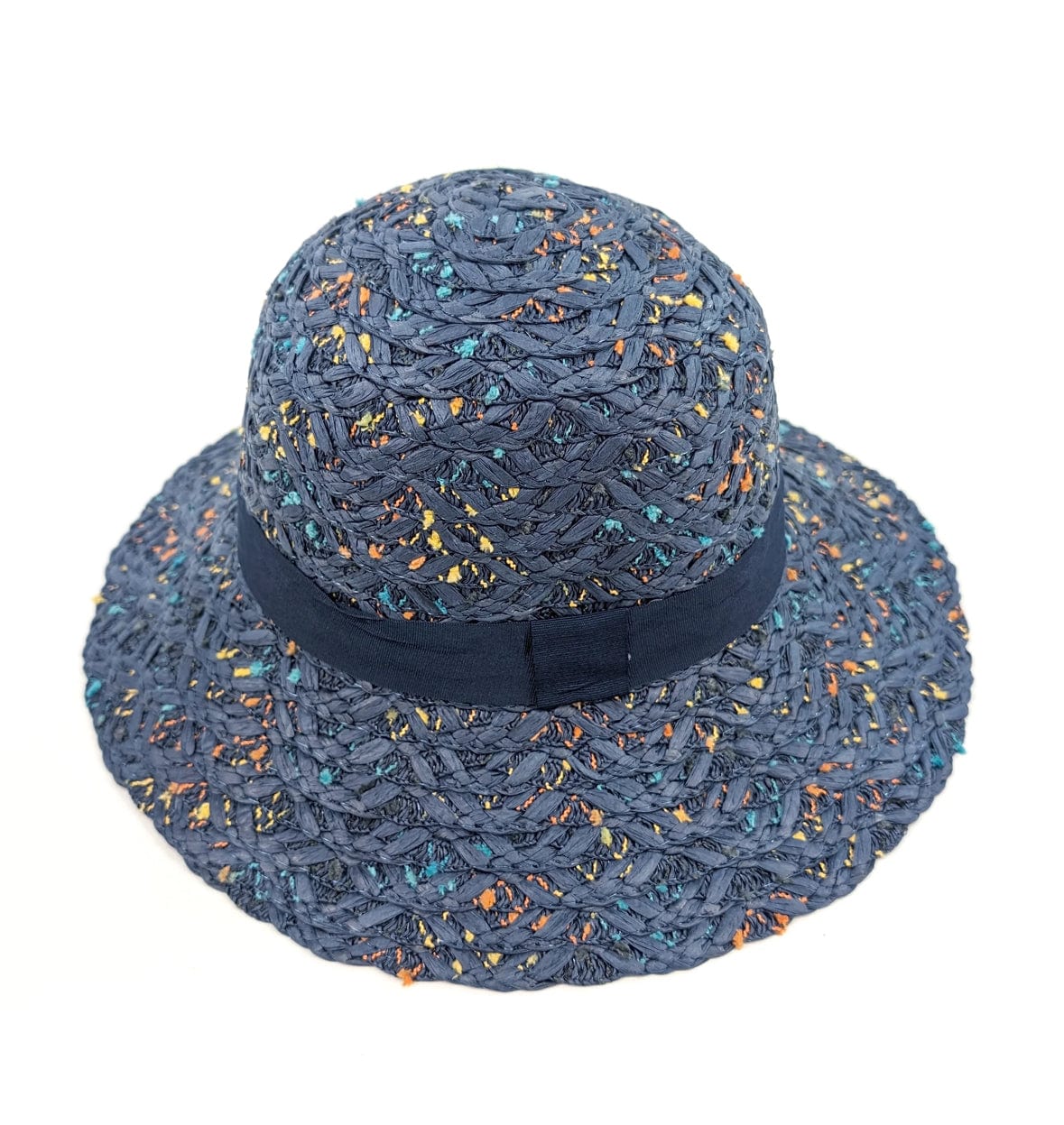 luscious scarves Navy Blue Confetti Cloche Packable Sun Hat
