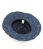 Load image into Gallery viewer, luscious scarves Navy Blue Confetti Cloche Packable Sun Hat
