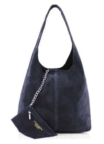 Load image into Gallery viewer, luscious scarves Navy Blue Genuine Italian Suede Slouchy Hobo Bag available in 7 colours .
