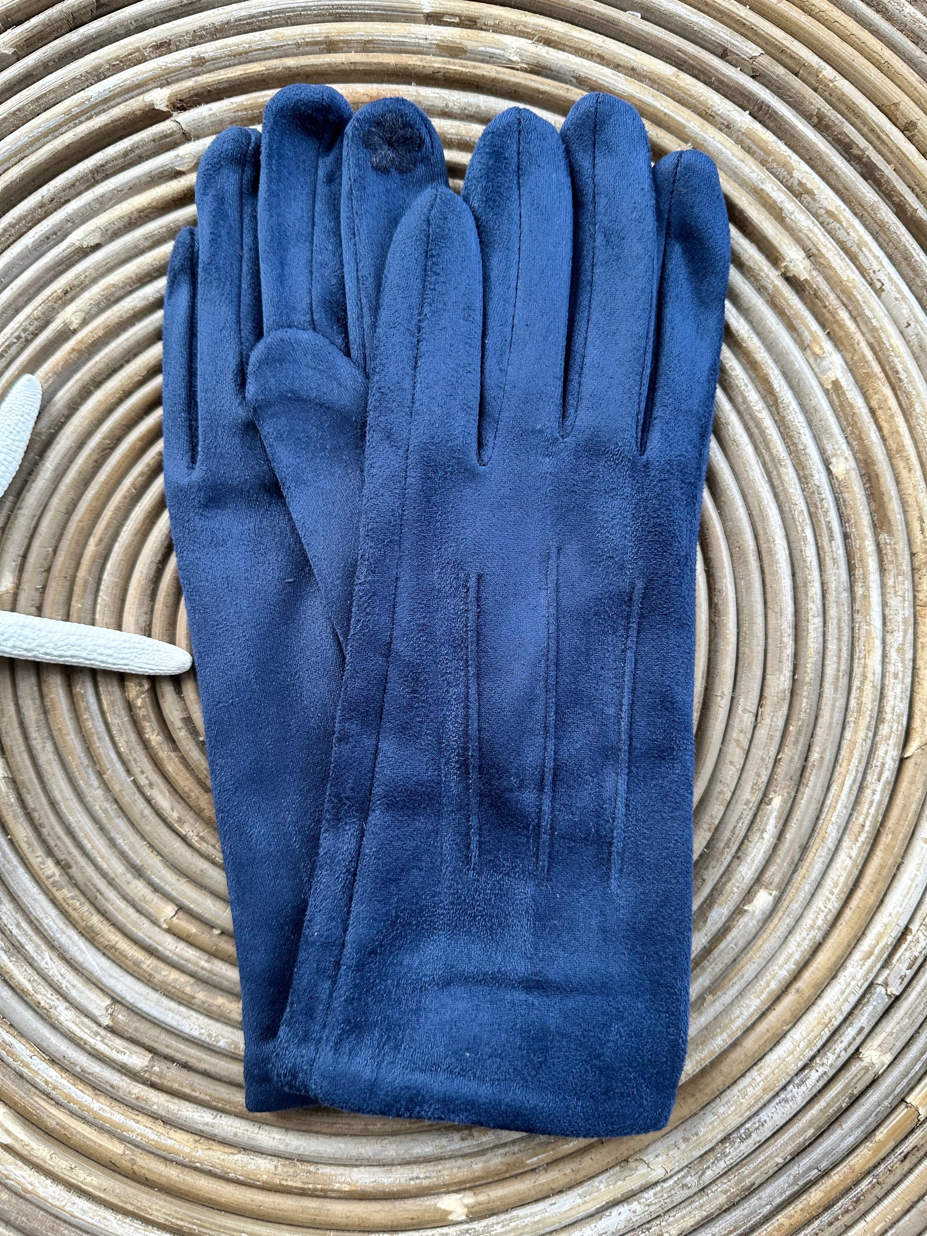 luscious scarves Navy Faux suede Ladies Gloves available in 8 Colours.