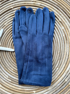 luscious scarves Navy Faux suede Ladies Gloves available in 8 Colours.
