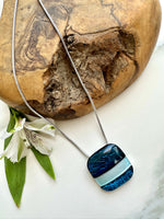 Load image into Gallery viewer, luscious scarves necklace Miss Milly Bold Blue Square Pendant FN662CLIP

