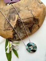 Load image into Gallery viewer, luscious scarves necklace Miss Milly Green and Turquoise Geo Necklace FN738AXIP
