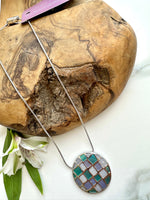Load image into Gallery viewer, luscious scarves necklace Miss Milly Magnetic Green and Blue Mosaic Necklace FN756MU
