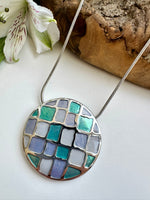 Load image into Gallery viewer, luscious scarves necklace Miss Milly Magnetic Green and Blue Mosaic Necklace FN756MU
