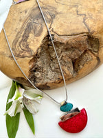 Load image into Gallery viewer, luscious scarves necklace Miss Milly Red and Blue Deco Necklace FN745SLMB
