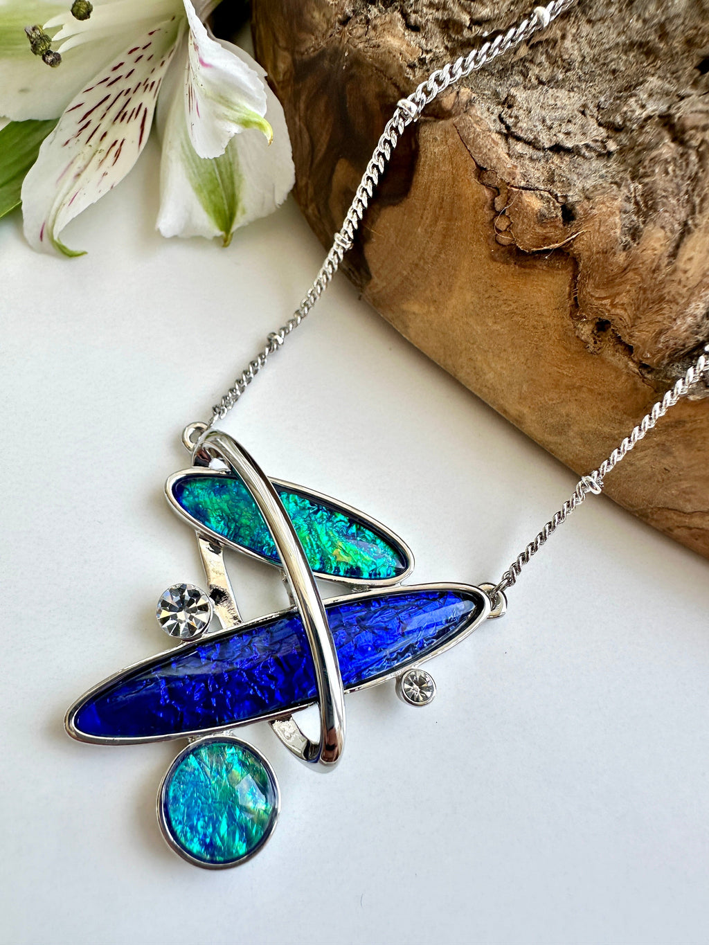 luscious scarves necklace Miss Milly Royal Blue Abstract Necklace FN711DBIP