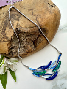 luscious scarves necklace Miss Milly Royal Blue Wave Necklace FN366DBMB