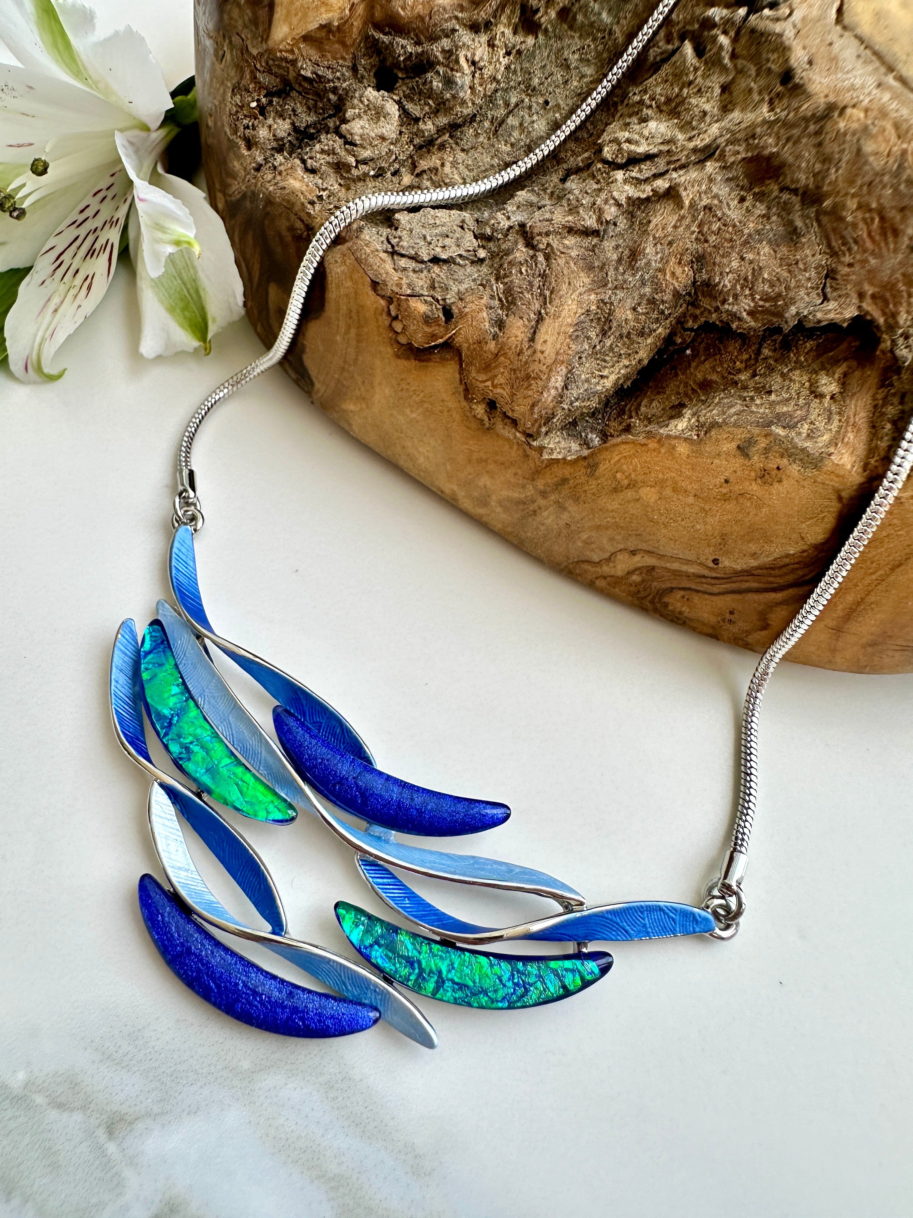 luscious scarves necklace Miss Milly Royal Blue Wave Necklace FN366DBMB