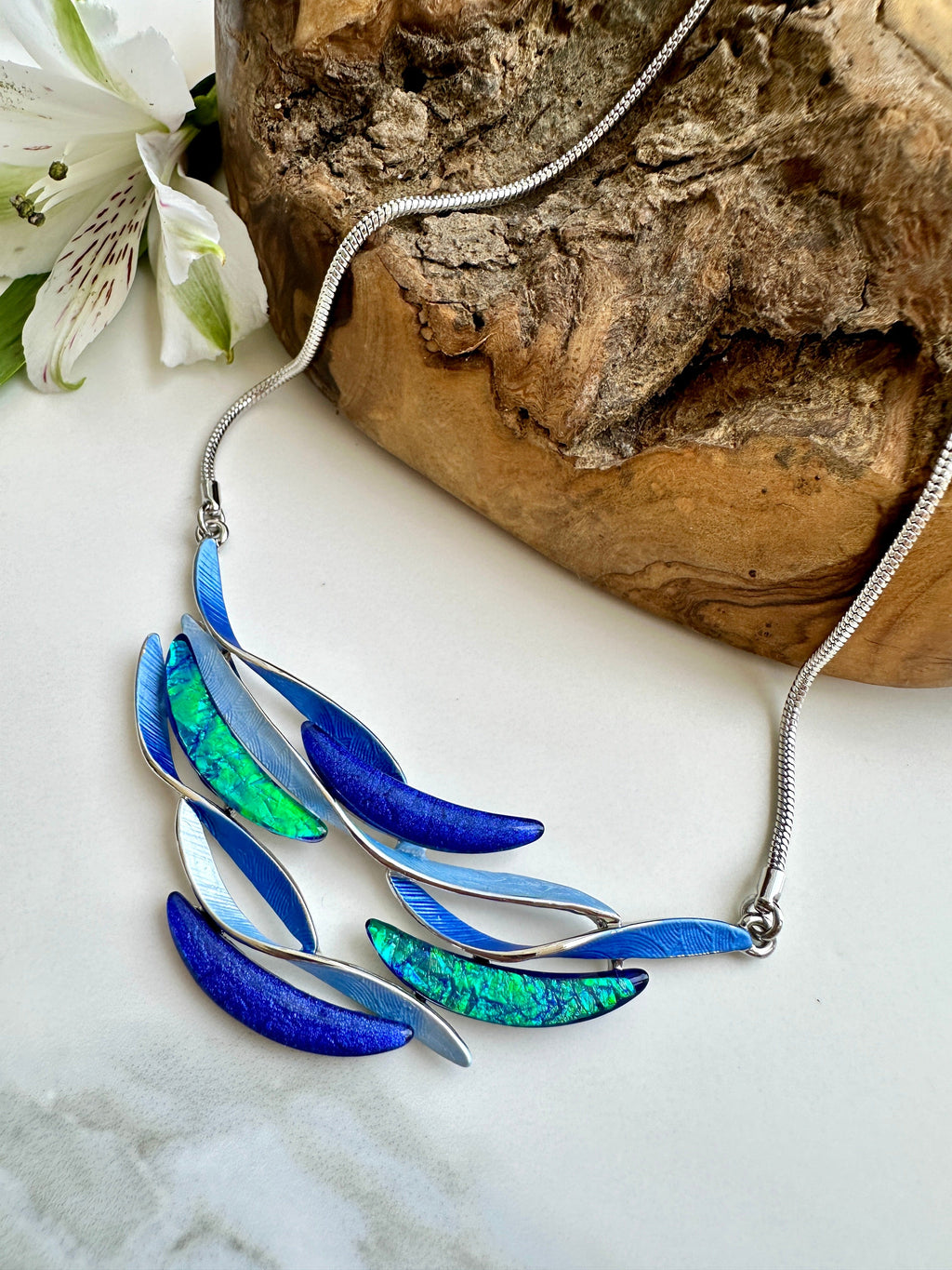luscious scarves necklace Miss Milly Royal Blue Wave Necklace FN366DBMB
