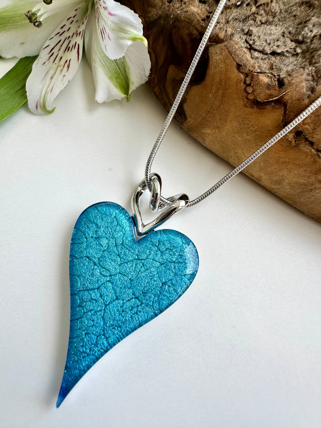 luscious scarves necklace Miss Milly Sky Blue Heart Necklace FN211DBIP