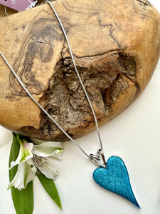 luscious scarves necklace Miss Milly Sky Blue Heart Necklace FN211DBIP