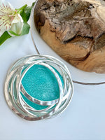 Load image into Gallery viewer, luscious scarves Necklaces Miss Milly Aqua Turquoise and Silver Statement Necklace FN375
