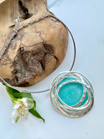 Load image into Gallery viewer, luscious scarves Necklaces Miss Milly Aqua Turquoise and Silver Statement Necklace FN375
