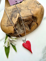 Load image into Gallery viewer, luscious scarves Necklaces Miss Milly Dark Coral Heart Necklace FN211DBIP
