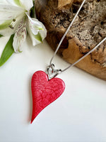 Load image into Gallery viewer, luscious scarves Necklaces Miss Milly Dark Coral Heart Necklace FN211DBIP

