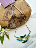 Load image into Gallery viewer, luscious scarves Necklaces Miss Milly Forrest Green Rippling Waves Necklace. FN366
