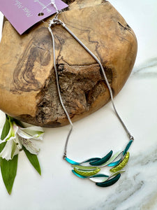 luscious scarves Necklaces Miss Milly Forrest Green Rippling Waves Necklace. FN366