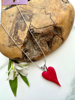 Load image into Gallery viewer, luscious scarves Necklaces Miss Milly Fuchsia Pink Heart Necklace FN211DBIP
