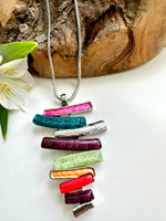 Load image into Gallery viewer, luscious scarves Necklaces Miss Milly Green, Teal, Red, Purple and Orange Layered Necklace FN122
