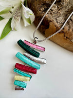 Load image into Gallery viewer, luscious scarves Necklaces Miss Milly Red, Aqua and Teal Layered Necklace FN122A
