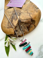 Load image into Gallery viewer, luscious scarves Necklaces Miss Milly Red, Aqua and Teal Layered Necklace FN122A
