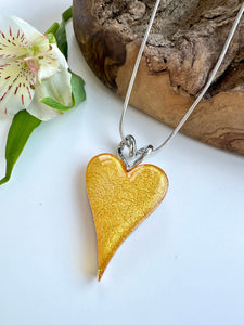 luscious scarves Necklaces Miss Milly Rich Golden Yellow Heart Necklace FN211DBIP