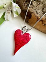 Load image into Gallery viewer, luscious scarves Necklaces Miss Milly Scarlet Red Heart Necklace FN211DBIP
