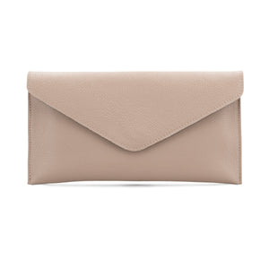 luscious scarves Nude Genuine Italian Leather Envelope Clutch Bag , 10 Colours Available