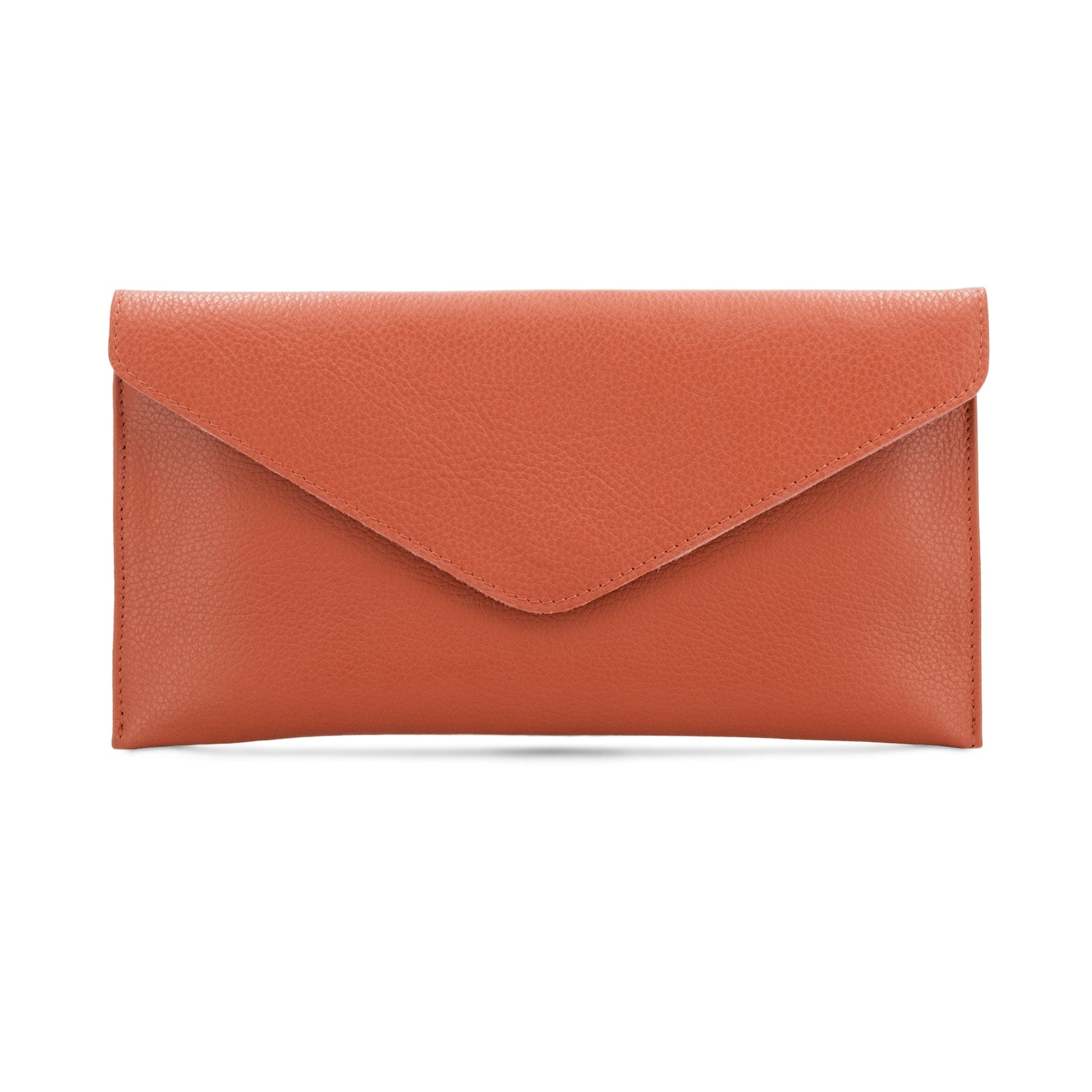luscious scarves Orange Genuine Italian Leather Envelope Clutch Bag , 10 Colours Available