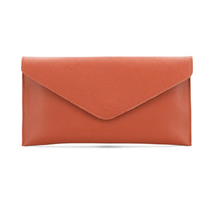 luscious scarves Orange Genuine Italian Leather Envelope Clutch Bag , 10 Colours Available