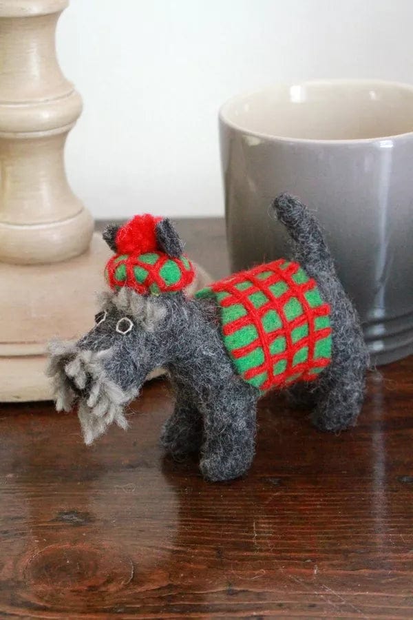 luscious scarves Pachamama Scottie In a Sweater Dog Ornament , Fairtrade, Handmade.