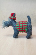 Load image into Gallery viewer, luscious scarves Pachamama Scottie In a Sweater Dog Ornament , Fairtrade, Handmade.
