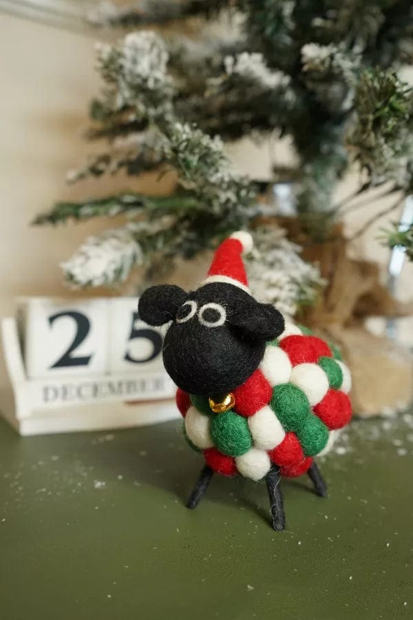 luscious scarves Pachamama Susan At Christmas Hand Felted Sheep, Fairtrade.