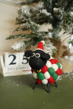 Load image into Gallery viewer, luscious scarves Pachamama Susan At Christmas Hand Felted Sheep, Fairtrade.
