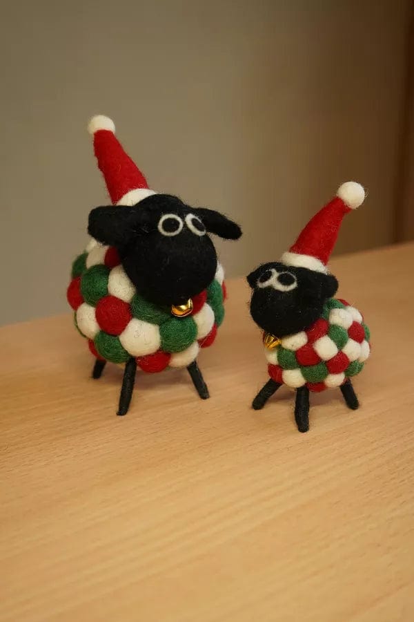 luscious scarves Pachamama Susan At Christmas Hand Felted Sheep, Fairtrade.
