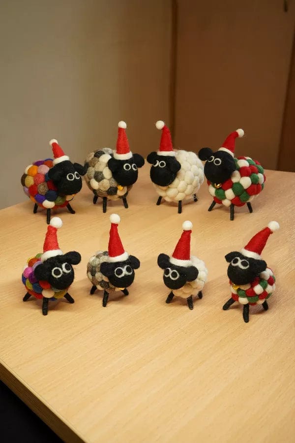 luscious scarves Pachamama Susan At Christmas Hand Felted Sheep, Fairtrade.