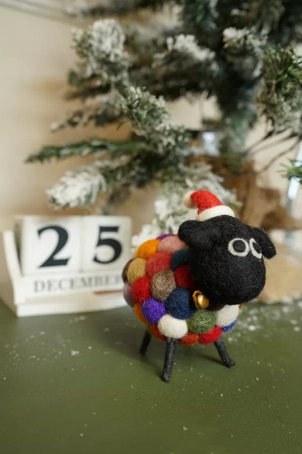 luscious scarves Pachamama Ziggy at Christmas Hand Felted Sheep , Fairtrade.