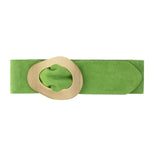 Load image into Gallery viewer, luscious scarves Pale Green Genuine Italian Suede Leather Wide Belt with Large Brushed Gold Buckle  , Various Colours Available .
