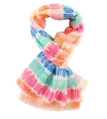 Load image into Gallery viewer, luscious scarves Pastel Rainbow Stripes Light Weight Scarf.
