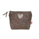 Load image into Gallery viewer, luscious scarves Purses Bronze Brown Lua Sparkle Herringbone Purse with a Metallic Heart Design
