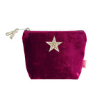 Load image into Gallery viewer, luscious scarves Purses Burgundy Lua Velvet Mini Purse with a Foil Star Design.
