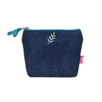 Load image into Gallery viewer, luscious scarves Purses Dark Blue Lua Corduroy Mini Zip Purse

