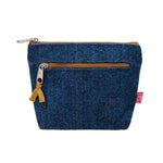 Load image into Gallery viewer, luscious scarves Purses Denim Blue Lua Herringbone Design Purse with Zip Compartment
