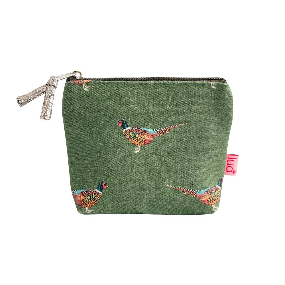 luscious scarves Purses Lua Small Green Coin Purse with a Pheasants Design.