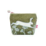 Load image into Gallery viewer, luscious scarves Purses Pale Green Lua Leaping Hares Mini Purse , Soft Velvet Fabric
