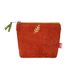Load image into Gallery viewer, luscious scarves Purses Rust Lua Corduroy Mini Zip Purse
