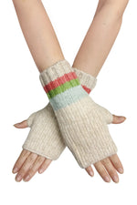 Load image into Gallery viewer, luscious scarves Rainbow Stripe Wool Blend Hat, Scarf &amp; Fingerless Glove Set
