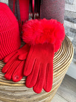 Load image into Gallery viewer, luscious scarves Red Cashmere Blend Mulberry Tree Scarf , Hat and Gloves Set
